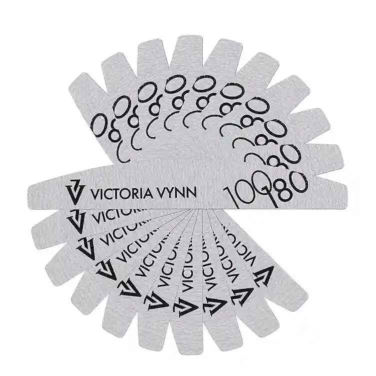 VICTORIA VYNN - Zestaw Pilnik 100/180 półksiężyc, biały - 10szt.